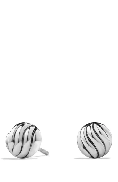 Shop David Yurman Sculpted Cable Stud Earrings In Silver