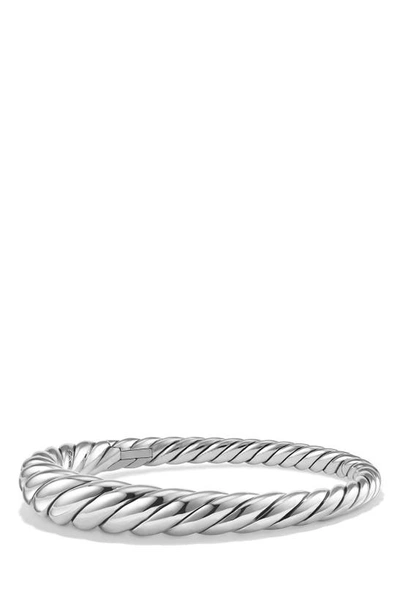 Shop David Yurman Pure Form Small Cable Bracelet In Silver