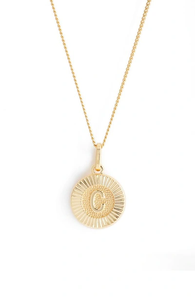 Shop Bracha Initial Medallion Pendant Necklace In Gold - C