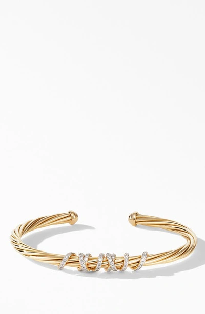 Shop David Yurman Helena Center Station Bracelet In Gold/ Diamond