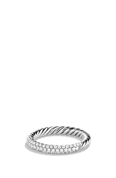 Shop David Yurman 'petite' Pave Ring With Diamonds