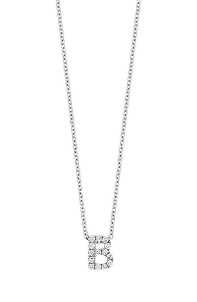 Shop Bony Levy 18k Gold Pavé Diamond Initial Pendant Necklace In White Gold - B
