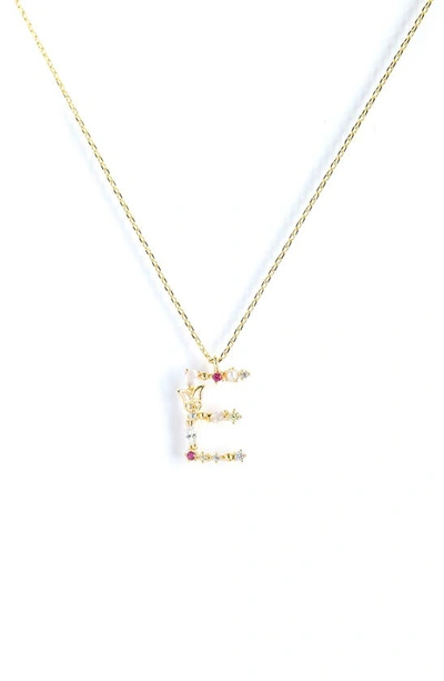 Shop Girls Crew Flutterfly Initial Necklace In Gold - E