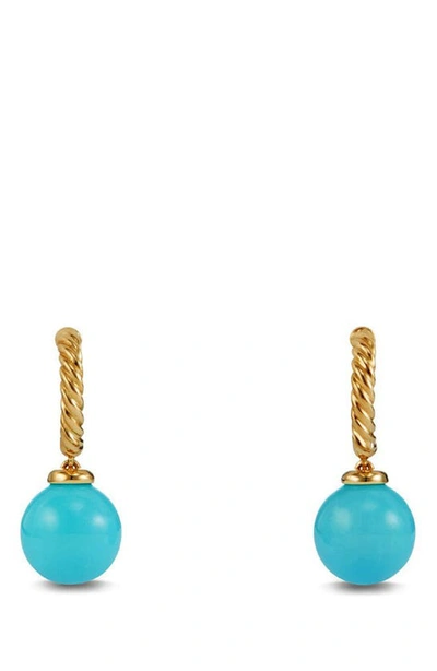 Shop David Yurman Solari Hoop Earrings In Turquoise
