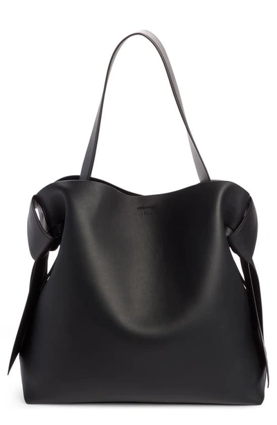 Shop Acne Studios Midi Musubi Leather Bag In Black