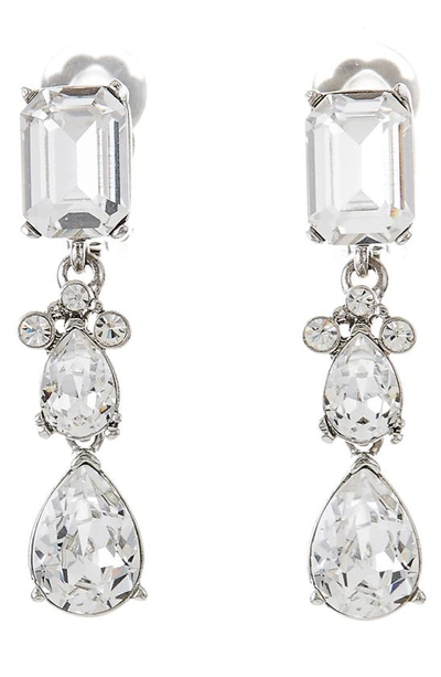 Shop Oscar De La Renta Small Classic Crystal Drop Earrings
