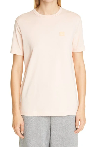 Shop Acne Studios Ellison Face Unisex T-shirt In Powder Pink