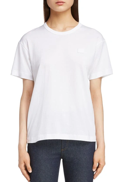 Shop Acne Studios Ellison Face Unisex T-shirt In Optic White