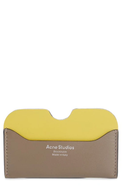 Shop Acne Studios Elmas Colorblock Leather Card Case In Multi Grey
