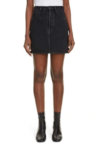 Shop Acne Studios Denim Mini Skirt In Black