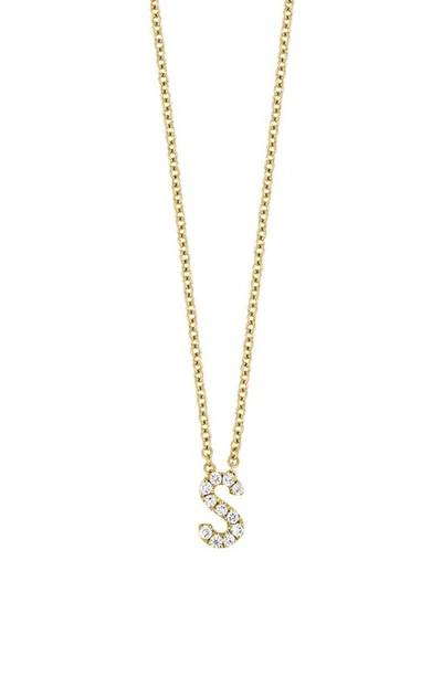 Shop Bony Levy 18k Gold Pavé Diamond Initial Pendant Necklace In Yellow Gold - S
