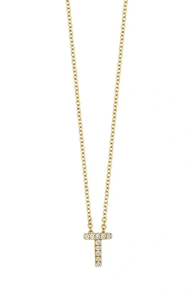 Bony Levy 18k Gold Pavé Diamond Initial Pendant Necklace In Yellow Gold - T  | ModeSens