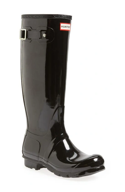Shop Hunter Original High Gloss Waterproof Boot In Black Gloss