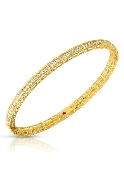 Shop Roberto Coin Symphony Diamond Bangle Bracelet In Yellow Gold