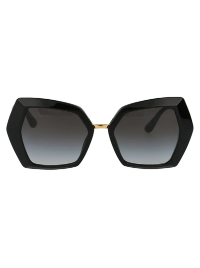 Shop Dolce & Gabbana Eyewear Hexagonal Frame Sunglasses In Black