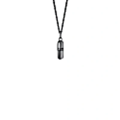 True Rocks Gun Metal Grey Sterling Silver Mini Razor Blade Charm On Hoop In On