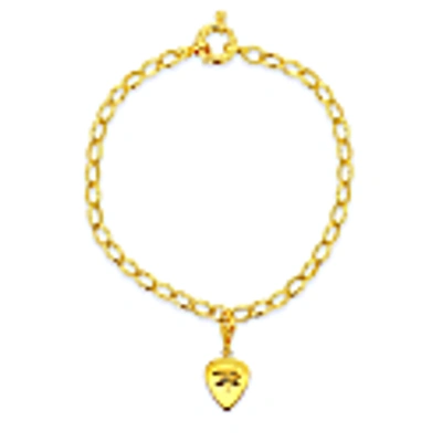 True Rocks 18kt Gold Plated Belcher Bracelet With Mini Razor Blade Charm In Belcher