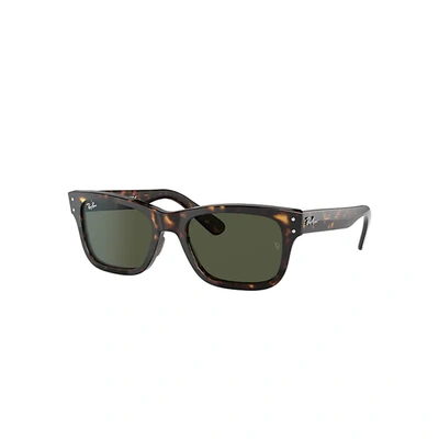 Shop Ray Ban Sunglasses Unisex Burbank - Havana Frame Green Lenses 52-20