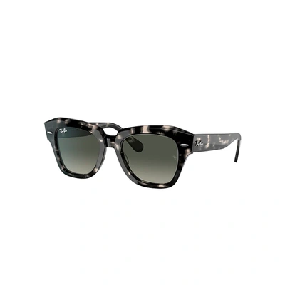RAY BAN SUNGLASSES UNISEX STATE STREET FLECK - GREY HAVANA FRAME GREY LENSES 52-20 