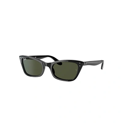 Shop Ray Ban Sunglasses Woman Lady Burbank - Black Frame Green Lenses 52-20