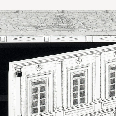 Shop Fornasetti Raised Cabinet Architettura In White/black