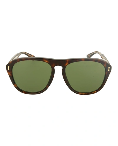 Shop Gucci D-frame Tortoiseshell Sunglasses In Brown