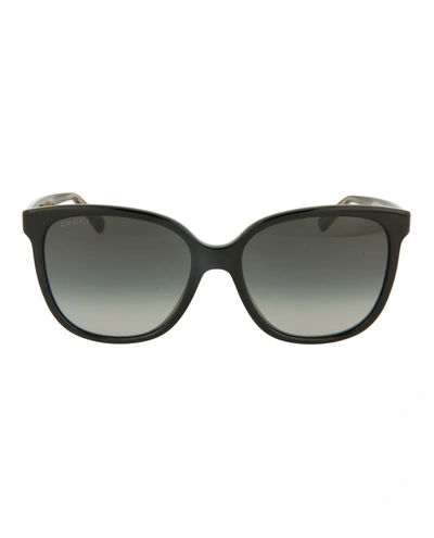 Shop Gucci Round/oval Sunglasses In Black