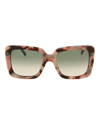 Shop Gucci Square/rectangle Sunglasses In Pink