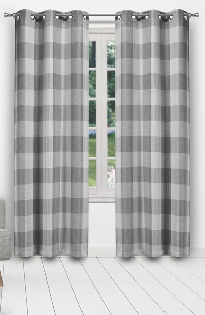 Shop Duck River Textile Aaron Buffalo Check Blackout Window Curtain In Grey