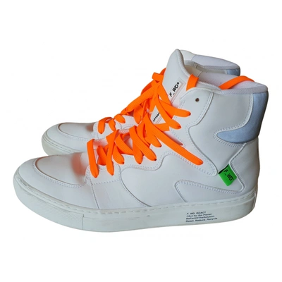 Pre-owned F_wd Leather High Trainers In White