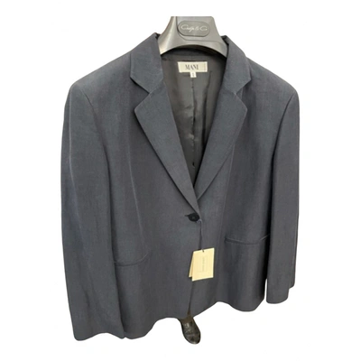 Pre-owned Giorgio Armani Linen Blazer In Blue