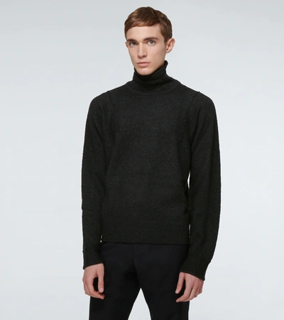 Shop Ermenegildo Zegna Cashmere And Silk-blend Sweater In Blk Sld