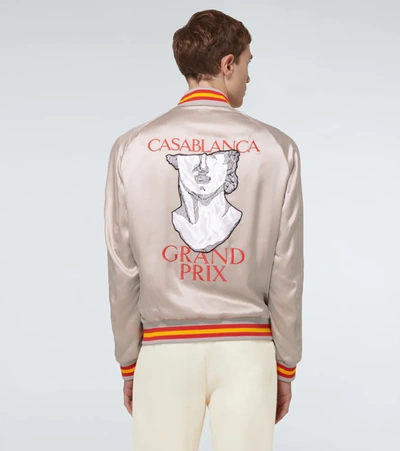 Shop Casablanca Embroidered Souvenir Jacket In Grey