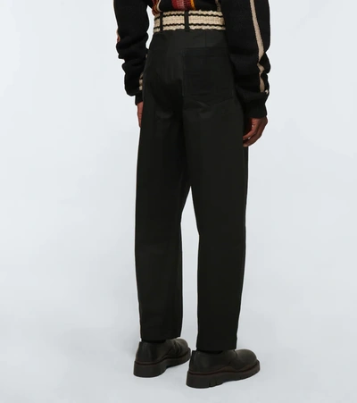 Shop Adish Belted Cotton Pants In Black