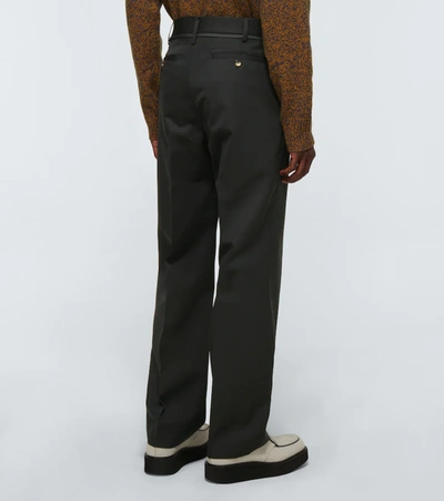 Shop Marni Belted Wool Pants In Black