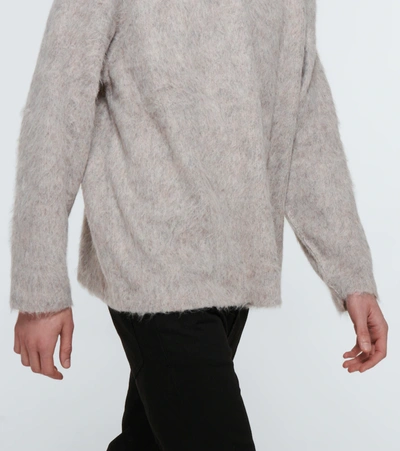 Double-lock Cotton-blend Sweater In Grey Alpaca