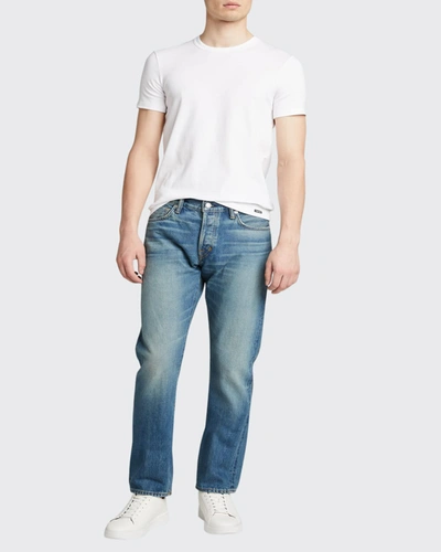 Shop Tom Ford Men's Solid Stretch Jersey T-shirt In 402 Dark Blue