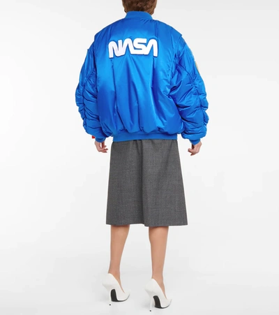 Shop Balenciaga X Nasa Space Bomber Jacket In Royal Blue