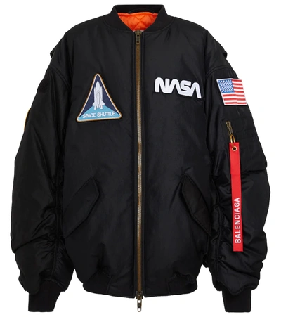 Shop Balenciaga X Nasa Space Bomber Jacket In Black