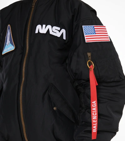 Shop Balenciaga X Nasa Space Bomber Jacket In Black