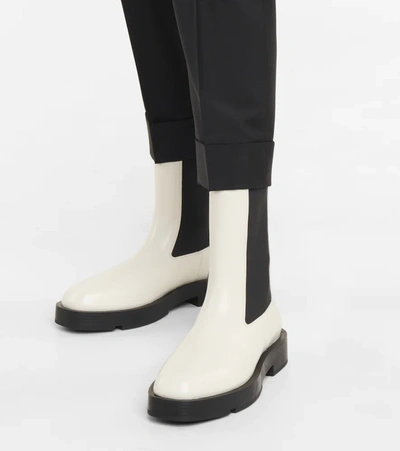 Shop Givenchy Leather Ankle Boots In Ivory