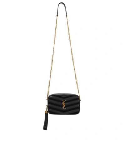 Women's Mini Lou Chain Chevron Leather & Suede Bag In Noir