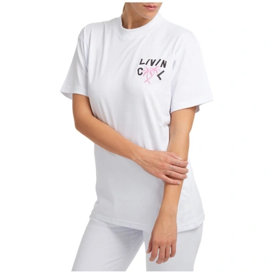 Shop Livincool Band Logo T-shirt In Bright White