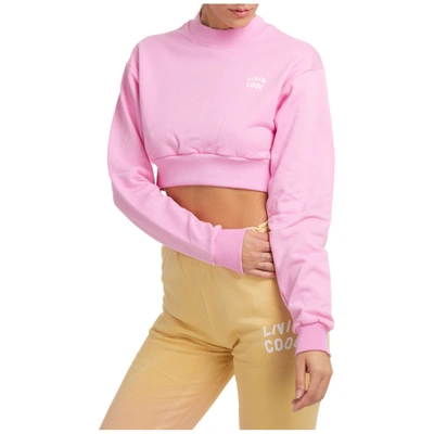 Shop Livincool Band Logo Sweatshirt In Prism Pink