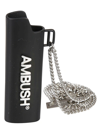 Shop Ambush Logo Lighter Case Necklace In Black