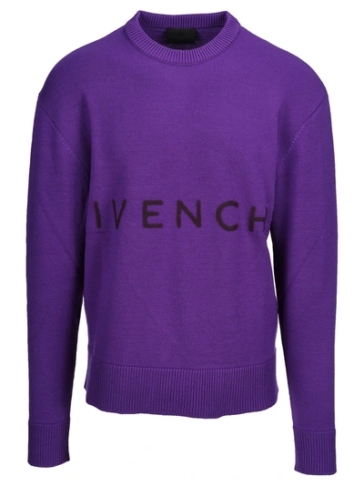 Shop Givenchy 4g Sweater In Purple