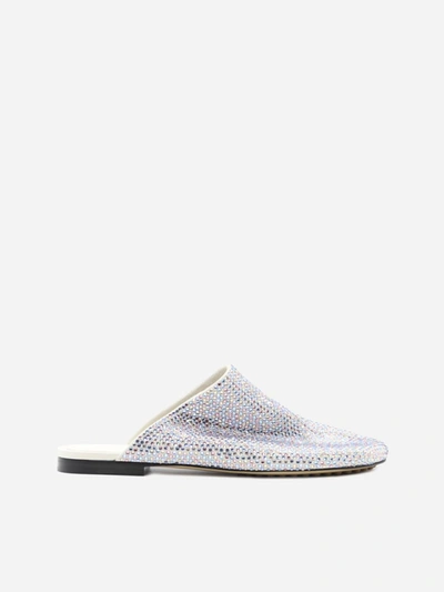 Shop Bottega Veneta Sparkle Dot Sock Slippers In Leather With Decoration In String