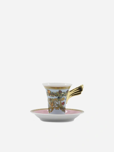 Shop Versace Le Jardin Porcelain Cup Set In Pink, Light Blue