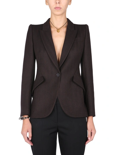 Shop Alexander Mcqueen Tailored Jacket In Marrone