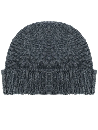 Shop Drumohr Grey Cashmere Hat In Antracite